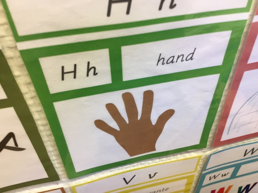 Bild på ritat hand och bokstäver